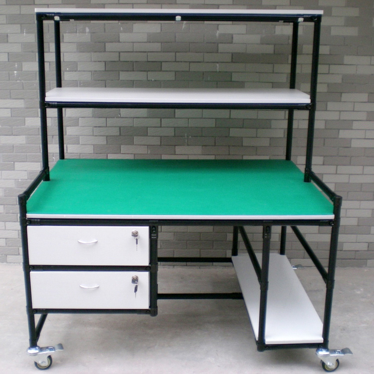 黑色防静电精益管带抽屉工作台